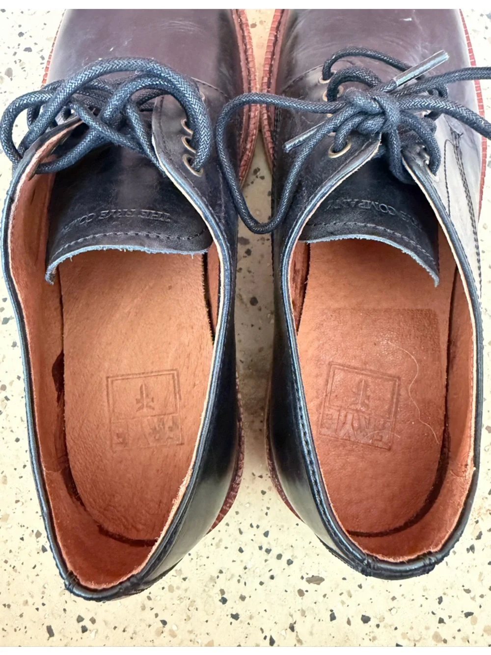 Frye Black Oxford Luke Leather Lace Up Dress Shoes men’s size‎ 7